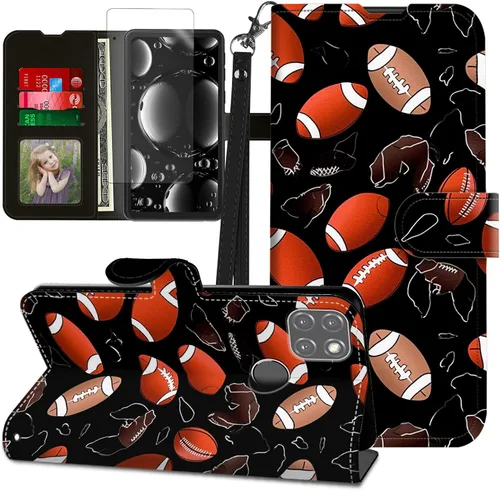 Vista 115 de Funda para Motorola Edge 2022 con protector de pantalla, soporte y tarjetero y correa para la muñeca, funda magnética para Moto Edge 2022 5G UW Lobo