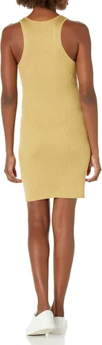 Vista 2 de Calvin Klein Vestido midi acanalado con cuello redondo para mujer