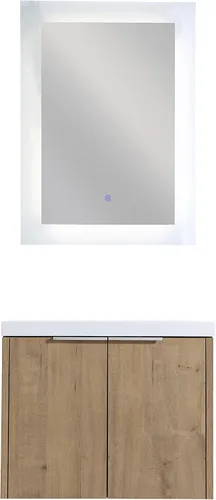 Vista 5 de HomVent Tocador de baño montado en la pared con fregadero de cerámica, tocador flotante de diseño moderno con fregadero, juego combinado