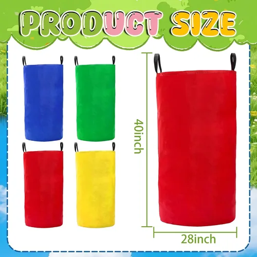 Vista 2 de Wowagoga Saco de patatas para carreras de 28 x 40 pulgadas, colorido bolsillo de salto para adultos, equipo de juego deportivo, accesorio de fiesta