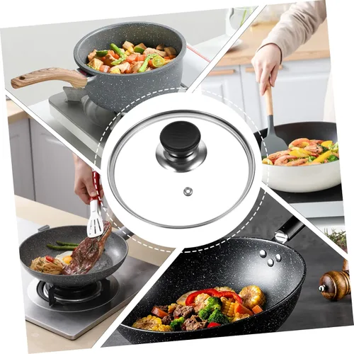 Vista 7 de Mini olla a presión tapa de vidrio 1.6l cubierta de vidrio para ollas de utensilios de cocina y tapas de sartén