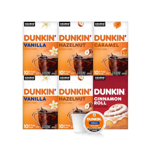 Vista 4 de Dunkin Donuts Keurig - Cápsulas K-Cup individuales de tostado medio, 72 unidades (72 K-Cups)