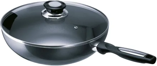 Vista 4 de Beka Pro Induc Wok antiadherente de aluminio con tapa de cristal 11.0 in