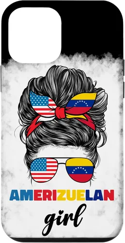 Vista 16 de iPhone 16 Half American And Venezuelan USA Venezuela Flag Girl Funda para mujer