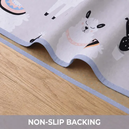 Vista 4 de Tapete de salpicaduras para bebé debajo de la silla alta, tapete de salpicaduras de 51 x 51 pulgadas, tapete impermeable y lavable, protector