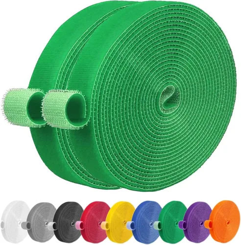 Vista 16 de IFNOW Cinta de Gancho y Bucle de 32 Pies Cinta de Sujeción Reutilizable Bridas para Cables de Doble Cara de Gancho y Bucle Gestión de Cables