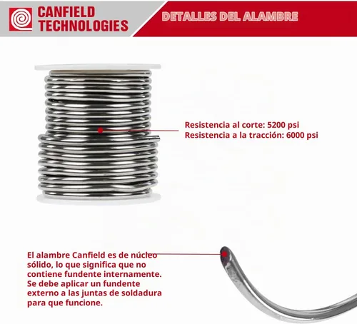 Vista 4 de Canfield Soldadura 50/50 para vidrieras Carrete de 1 Lb