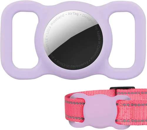 Vista 16 de Funda protectora para collar de perro, funda compatible con Apple Air Tag, impermeable, para rastreador GPS, ligera, suave, antiarañazos, Negro