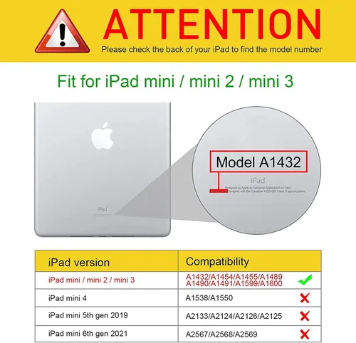Vista 2 de BMOUO Funda para iPad mini 1 2 3, iPad mini 1/2/3 para niños - Protector de pantalla integrado, a prueba de golpes, ligera, funda rígida con soporte