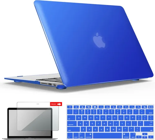 Vista 12 de iBenzer Carcasa rígida de plástico con superficie suave 3 en 1 y cubierta para teclado y protector de visualización para MacBook Air, Negro