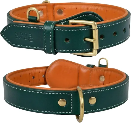 Vista 8 de Collar de perro de cuero genuino, pequeño, acolchado transpirable, hebilla