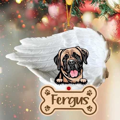 Vista 7 de Adorno de perro afgano de 1 ángel, adorno acrílico 2D personalizado conmemorativo para perros, regalo por pérdida de mascotas, regalo