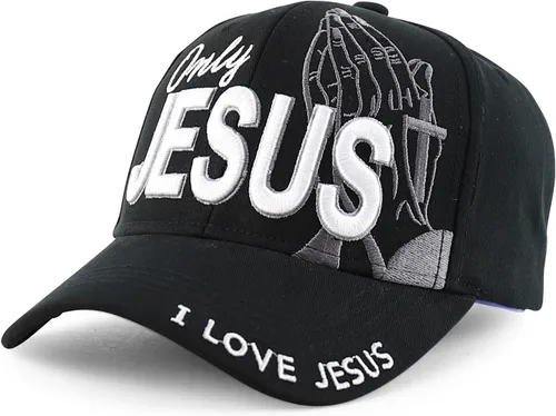 Vista 13 de Trendy Apparel Shop Gorra de bola cristiana bordada a mano Only Jesus Praying Azul marino