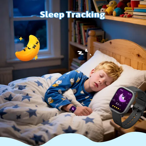 Vista 6 de Fikami - Reloj inteligente para niños y niñas sin necesidad de APP/teléfono, reloj deportivo para niños de 1.8" IP68 resistente al agua, podómetro