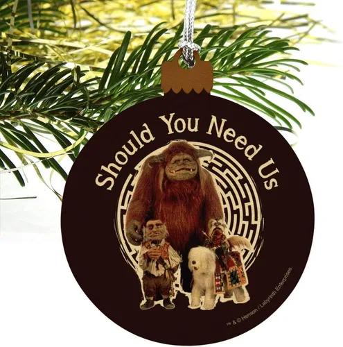 Vista 4 de GRAPHICS & MORE Should You Need Us Laberinto con Ludo Hoggle y Didymus - Adorno navideño de madera para árbol de Navidad