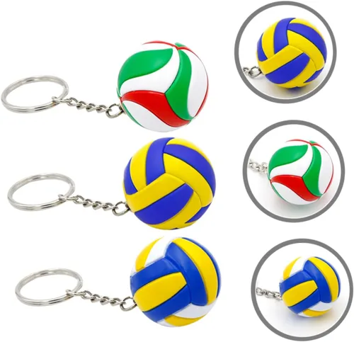 Vista 6 de Veemoon 3 llaveros de voleibol portátiles, colgantes decorativos para mochilas, accesorios exquisitos para bolsas para estudiantes y amantes