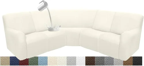 Vista 102 de Fundas impermeables de sofá reclinable modular para sofás reclinables, lavable en forma de L, para perros, fundas elásticas para sofá reclinable