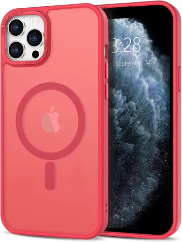 Vista 262 de Anuck - Funda magnética para iPhone 11 compatible con MagSafe, carcasa trasera mate translúcida dura, borde de TPU, delgada, resistente a impactos