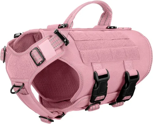Vista 18 de ICEFANG GN3 Arnés táctico para perro con hebilla 6X, chaleco Molle para perro con asa, cobertura corporal 3/4, panel de gancho y bucle para parche