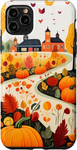 Vista 13 de Fall Leaves Autumn Pumpkin Pattern Autumn Color Foliage Case for iPhone 17