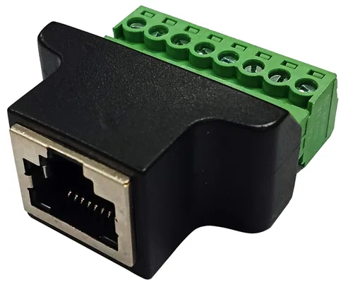 Vista 5 de CGTime - Conector macho RJ45 a 8P 8C hembra tipo tornillo terminales Ethernet red Plug Cable para AV CCTV UTP DVR Cat5 Cat5e Cat6 Cat7 en línea