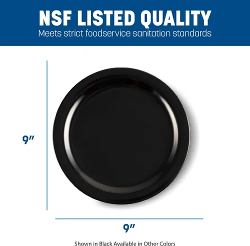 Vista 4 de Carlisle FoodService Products Dallas Ware - Plato de plástico reutilizable con borde para bufés, hogar y restaurantes, melamina, 9 pulgadas