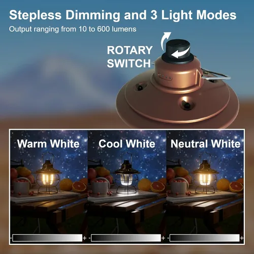 Vista 11 de Linterna de camping LED recargable, cobre