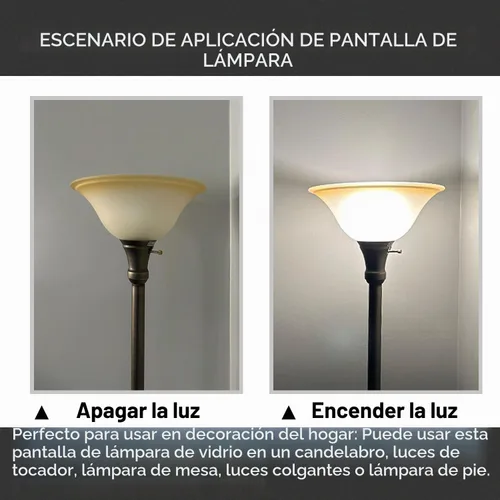 Vista 5 de Pantalla de cristal antiguo para lámpara de pie, repuesto de pantalla de lámpara de alabastro, piezas de repuesto de lámpara de pie