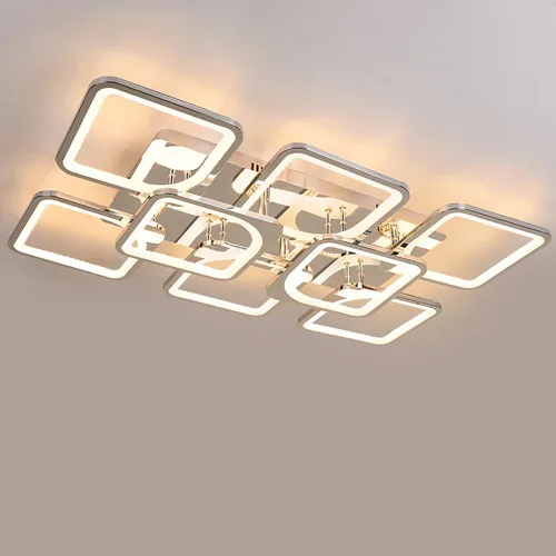 Vista 14 de Lámpara LED de techo regulable, 5 luces de techo de 23 pulgadas, montaje empotrado, lámpara de 80 W para sala de estar, dormitorio, cocina