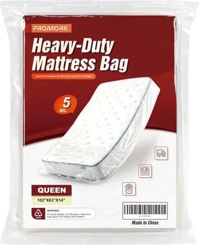 Vista 19 de Bolsa de colchón de plástico para mudanza o almacenamiento, tamaño individual, 1.5 mil Twin/Twin XL Size,Mattress Protector Covers,Moving