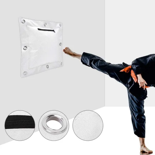 Vista 3 de Akozon Wing Chun - Anillo de entrenamiento para boxeo, Muay Thai, saco de arena vacía con cremallera para boxeo, Muay Thai (L)
