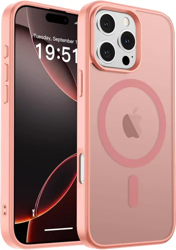 Vista 401 de zapica Funda magnética para iPhone Air, con protector de pantalla de vidrio templado, compatible con MagSafe, translúcida mate, a prueba de golpes