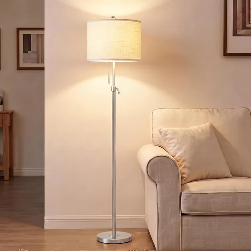 Vista 9 de Actualización: lámparas de pie doradas para sala de estar, lámpara de pie moderna ajustable de 55 a 67 pulgadas de altura con base de mármol