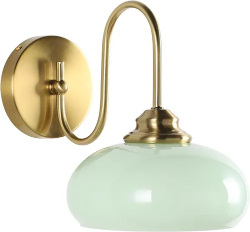 Vista 15 de KCO Lighting Aplique de Pared Rosa Dorado Cepillado Accesorios de Luz para Baño Lámpara de Pared de Globo de Vidrio Aplique de Pared Moderno