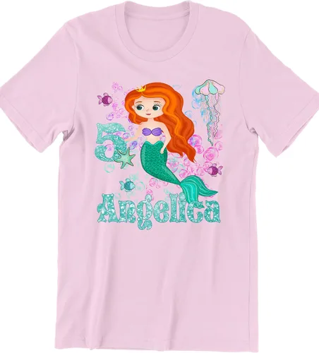 Vista 2 de Mermaid - Mermaid Birthday Shirt - Mermaid Shirt - Mermaid Party Supplies - Mermaid Custom Shirt - The Little Mermaid Party Supplies - The Little