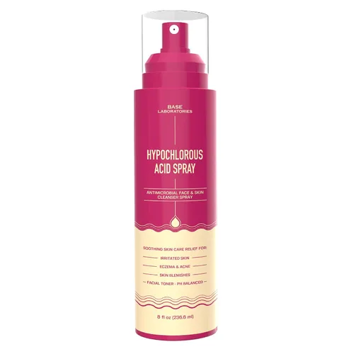 Vista 12 de BASE LABORATORIES Spray de Ácido Hipocloroso para Cara y Piel - Tamaño de Viaje - Spray Tónico Facial y Limpiador - Solución de Reparación