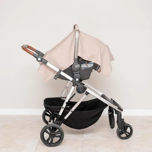 Vista 3 de Funda de asiento de automóvil para bebé niña, transpirable, 100% algodón orgánico certificado, toldo de muselina de alta calidad, funda de asiento