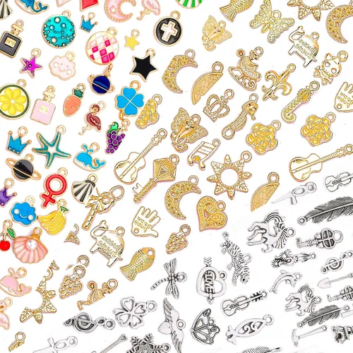 Vista 9 de SANNIX 90 Piezas Dijes de Corazón del Orgullo Corazón Arcoíris Dijes de Aleación Esmaltados a Rayas Colgante para Hacer Joyas Dijes Pendientes 10
