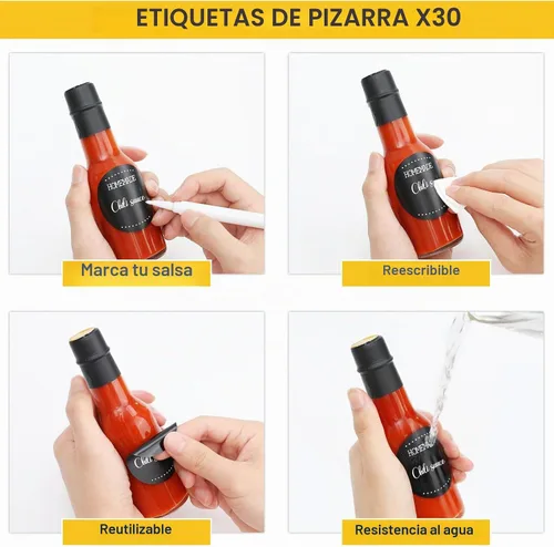 Vista 4 de gmisun - Mini botellas de salsa picante de 3 onzas, paquete de 24 botellas de jengibre con cápsulas retráctiles, mini botella de vino de vidrio