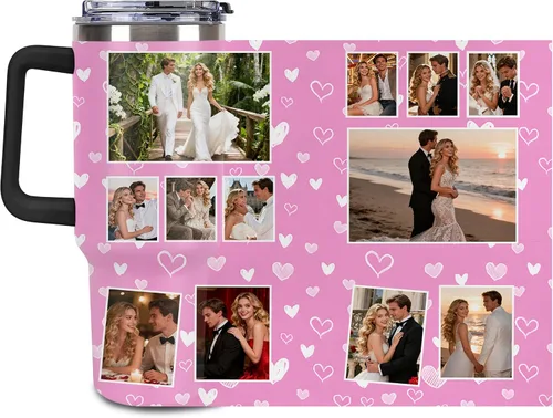 Vista 25 de Taza personalizada con foto y texto para hombres y mujeres, regalo para papá, mamá, familias y amigos, taza de viaje con foto e imagen