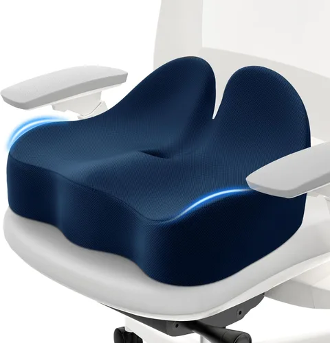 Vista 11 de Cushzone Cojín para Asiento, Cojines de Espuma de Memoria para Silla de Oficina, Diseño Ergonómico Curvo para Ciática, Coxis, Cóccix, Respaldo