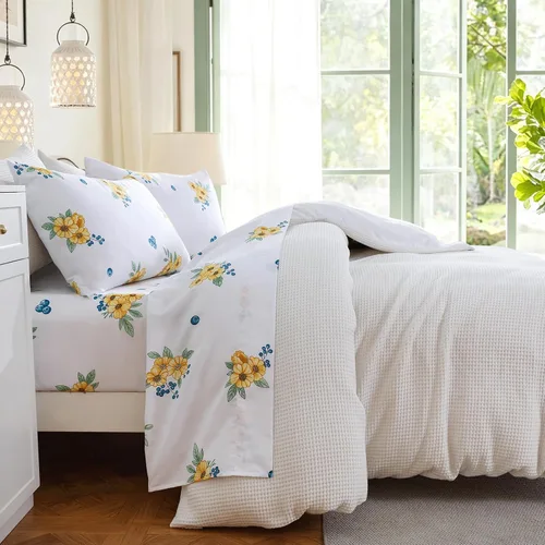 Vista 9 de Bedlifes Juego de sábanas refrescantes de 3 piezas tamaño individual con mezcla de rayón derivado de bambú, suave y transpirable, bolsillo profundo