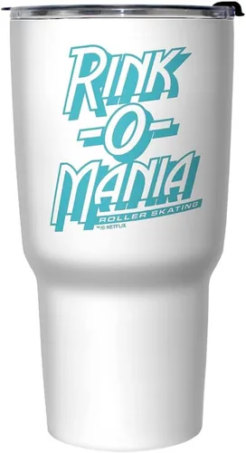 Vista 3 de Netflix Stranger Things Rink Logo Taza de viaje de acero inoxidable de 27 oz