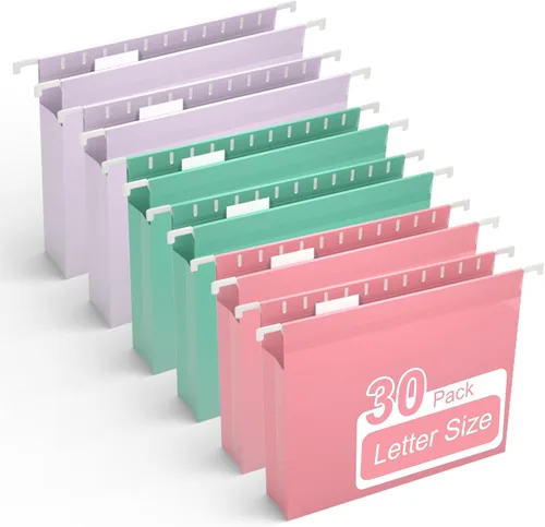 Vista 10 de Y YOMA Carpeta colgante de plástico con capacidad adicional, tamaño carta, expansión de 2 pulgadas, paquete de 6 carpetas colgantes expandibles