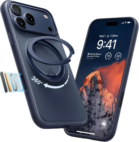 Vista 18 de TORRAS - Funda con soporte magnético 360° para iPhone 17 Pro Max de 6.9 pulgadas, compatible con MagSafe, protección 4X de grado militar, delgada