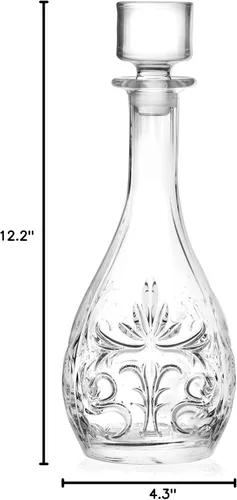 Vista 3 de Decantador de vino de cristal con tapón - jarra - para rojo - blanco - vino - vidrio de cristal 32.5 onzas - Hecho en Europa - por Barski