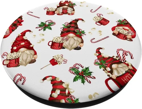 Vista 2 de Hot Cocoa Gnome - Patrón de Navidad con gnomos de Navidad (blanco y rojo)