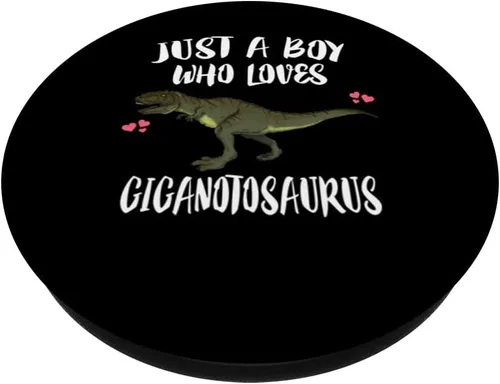 Vista 2 de Just A Boy Who Loves Giganotosaurus Dinosaur Lover PopSockets Swappable PopGrip