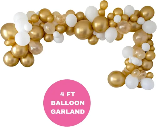 Vista 3 de 100% LIKED - Banner y guirnalda de globos dorados con texto en inglés "Stay Gold", suministros de fiesta de chicas doradas, decoraciones de fiesta