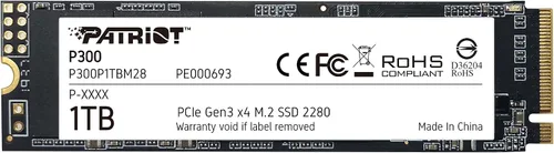 Vista 8 de Patriot P300 M.2 PCIe Gen 3 x4 128GB SSD de Bajo Consumo de Energía